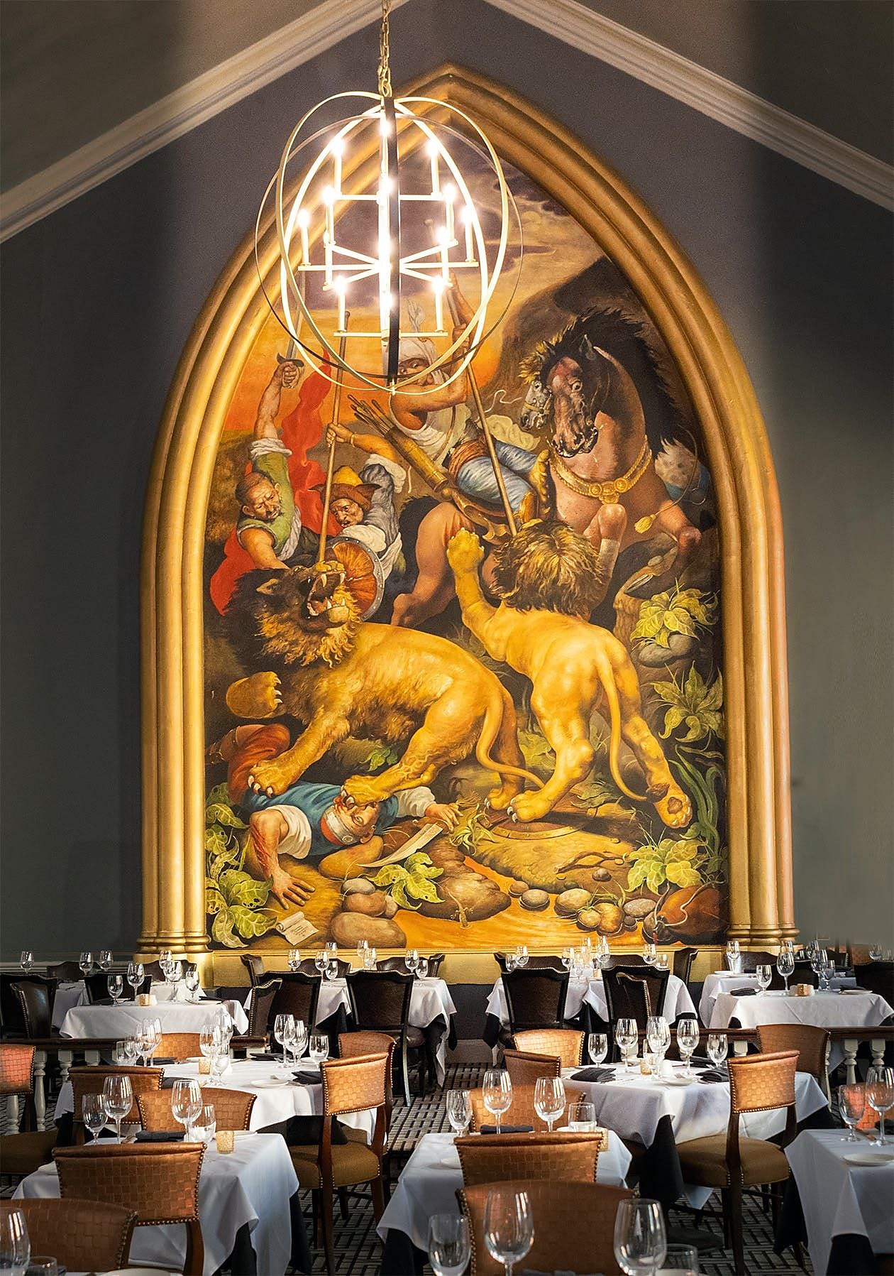 Redemption, the thirty foot mural above the dining room at OldeStone